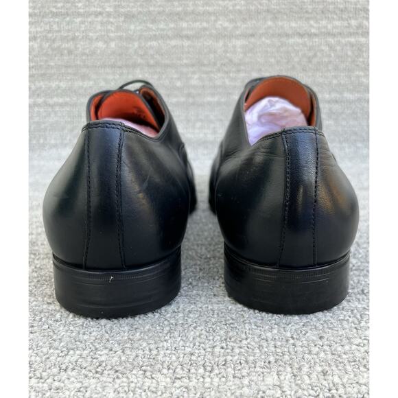 $850 SANTONI Salem Cap Toe Black Leather Dress Shoes Men\'s Size 9.5 US NEW main image 15